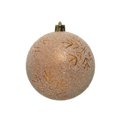 SFERA NATALIZIA AMBRA CON DECORAZIONE NEVE 8CM.