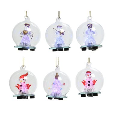 APPENDINO LED SFERA DI VETRO CON PERSONAGGI 6CM.
