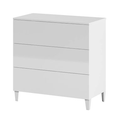 COMO LOFT 80X40XH80CM BIANCO LUCIDO CON 3 CASSETTI