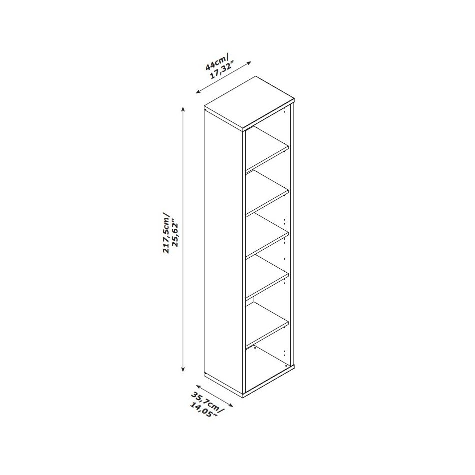 libreria-davinci-44x355xh217cm-noce-brera