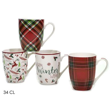 TAZZONE 34CL CON DECORAZIONI SCOZZESI O GHIRLANDE.