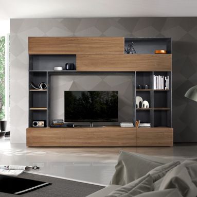 PARETE PRATIKO 277X40XH209CM OSSIDO / NOCE STELVIO