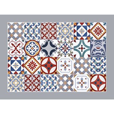 TOVAGLIETTA VINILE 33X45CM MAIOLICA MULTICOLORE
