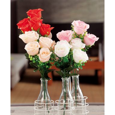 BOUQUET 5 ROSE 37CM IN 4 COLORI