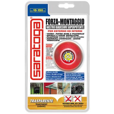 NASTRO BIADESIVO FORZA DI MONTAGGIO 19MM 1.5M