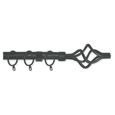 KIT BASTONE TENDA TWIST 120-210CM NERO/ARGENTO