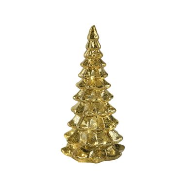 ALBERO DI NATALE IN VETRO CON LED ORO D.10XH21CM.