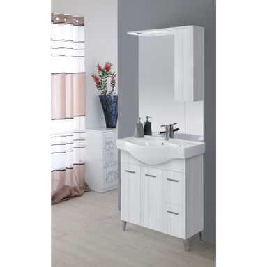 MOBILE BAGNO 2 ANTE 2 CASSETTI 82CM GRIGIO.