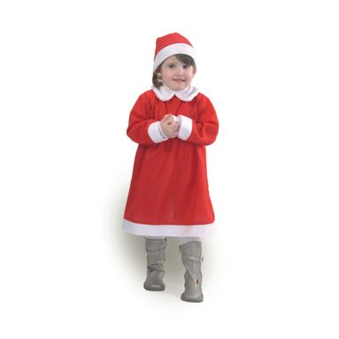 COSTUME BABBO NATALE BAMBINA 3-5 / 5-7 / 7-9 ANNI.
