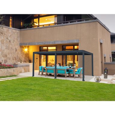 PERGOLA BIOCLIMATICA AUTOPORTANTE 585X304XH250CM GRIGIO RAL 7016 IN ALLUMINIO