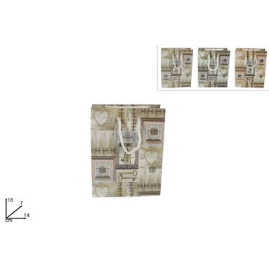 BUSTA REGALO CHIAVI VINTAGE 18X14X7CM.