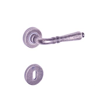 MANIGLIA DIECI PATENT ARGENTO VECCHIO CON ROSETTA