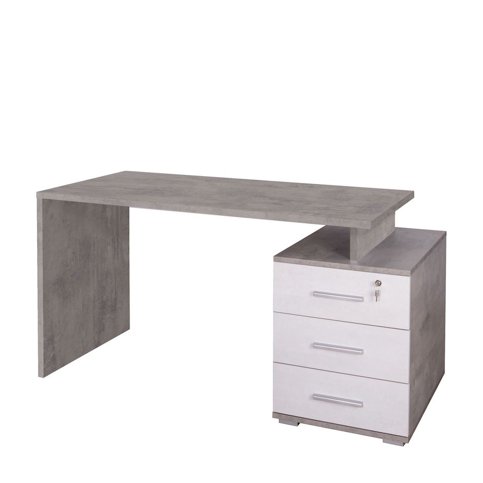 scrivania-3-cassetti-154x55xh76cm-struttura-cemento-frontali-cassetti-ossido-bianco