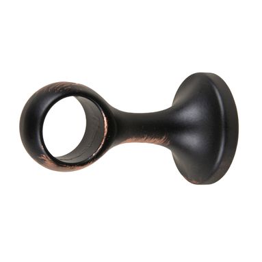 SET 2 SUPPORTI 6CM MONOBLOCCO PER TENDE NERO/RAME