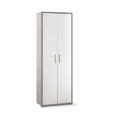 MOBILE 2 ANTE 71X41XH199CM STRUTTURA CEMENTO FRONTALE OSSIDO BIANCO