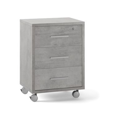MOBILE 3 CASSETTI SU RUOTE 51X41XH71CM STRUTTURA CEMENTO FRONTALE CEMENTO