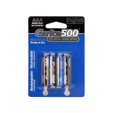 PILE RICARICABILI CARICA500 AAA 800MAH NIMH 4 PZ