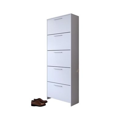 SCARPIERA ANJA 5 RIBALTE 69X28XH187CM BIANCA.