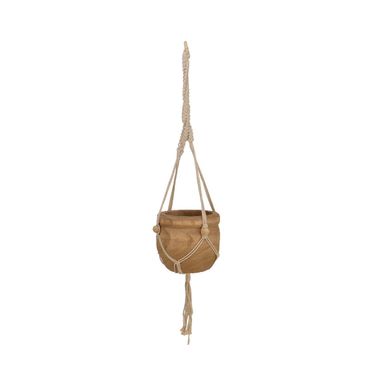 VASO PENSILE IN LEGNO NATURALE D.21XH19CM