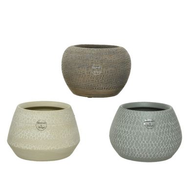 VASO IN TERRACOTTA D.19XH13CM GRIGIO/BEIGE/MARRONE