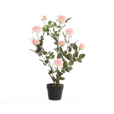 VASO CON ROSE H80CM ROSA