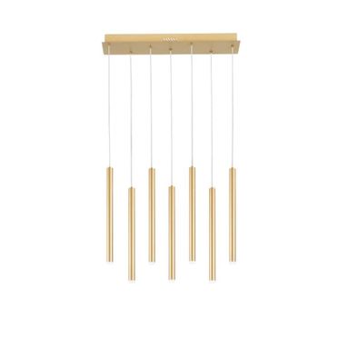 LAMPADARIO LED PYPE 35W 3-4-6500K 57XH200CM ORO.