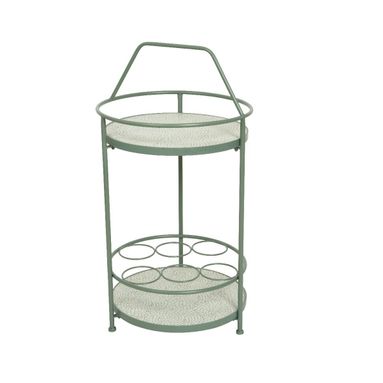 PORTABOTTIGLIE IN METALLO VERDE 40XH76CM CON TOP C