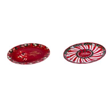 VASSOIO MERRY CHRISTMAS 40X30XH3CM OVALE..
