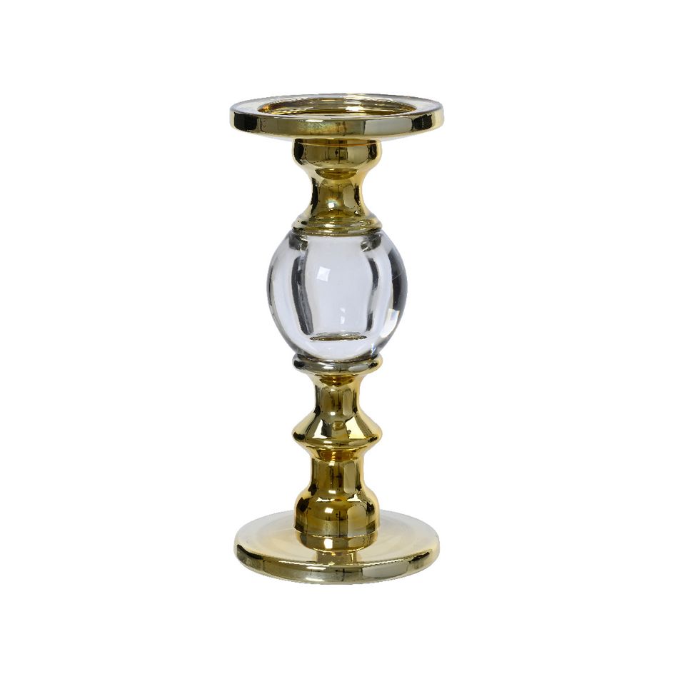 portacandele-d-dot-11xh25cm-in-vetro-oro-slash-trasparente