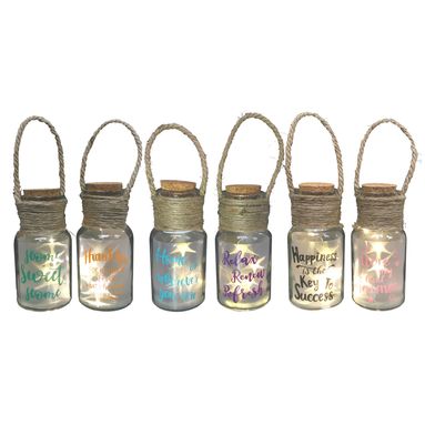 BOTTIGLIA LED STELLE D.7XH14CM IN DIVERSI COLORI.