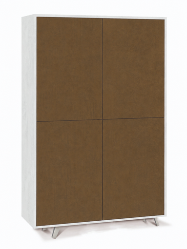 MOBILE 4 ANTE KIT 108X41XH161CM STRUTTURA OSSIDO BIANCO FRONTALE RUGGINE