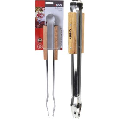 PINZA 40CM IN ACCIAIO INOX PER BARBECUE CON MANICO