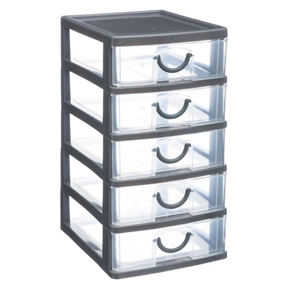 cassettiera-5-cassetti-13x16xh26cm-grigia-in-pp