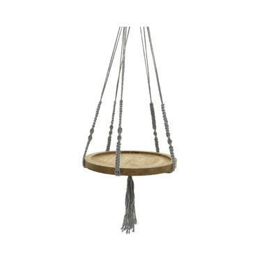 VASSOIO PENSILE IN LEGNO NATURALE D.40XH3CM