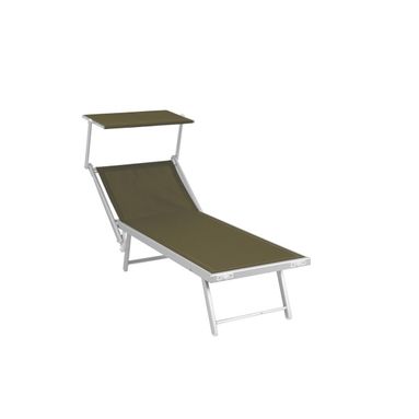 LETTINO POOL 186X61XH39CM CAFFE IN ALLUMINIO