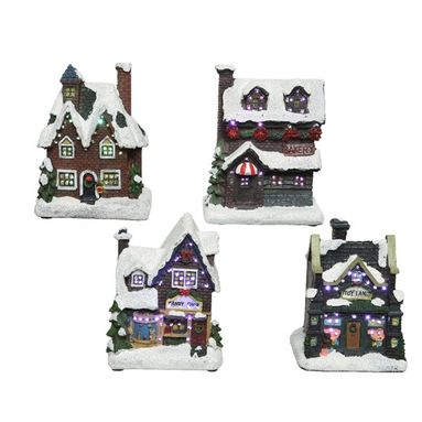 CASETTA NATALIZIA LED 12CM CON FIBRA OTTICA.