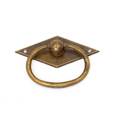MANIGLIA PATINATO ANTICO PZ. 2 57X43MM CON PIASTRA