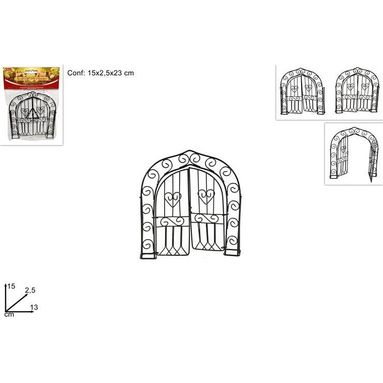 CANCELLO METALLO PER PRESEPE 13X2,5XH15CM