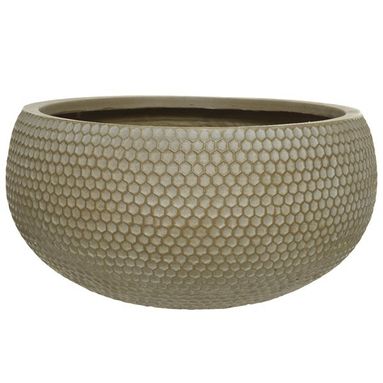 CIOTOLA IN ARGILLA TAUPE' D.48XH23CM EFFETTO NIDO