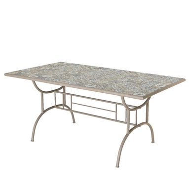 TAVOLO MOSAICO 160X90XH72CM IN FERRO TORTORA.
