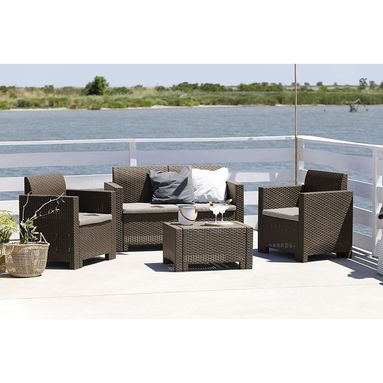 SET SALOTTO NEBRASKA MARRONE CON DIVANO 2 POSTI 2