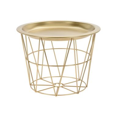 TAVOLINETTO BASSO ORO 25X20CM IN METALLO