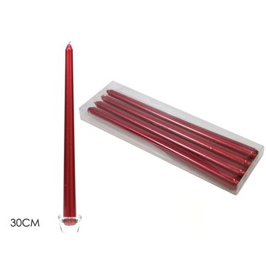 SET 4 CANDELE LISCE 30 CM ROSSO.