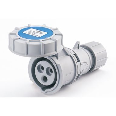 PRESA IEC 16A 2 POLI CON TERRA 220V IP67 BLU