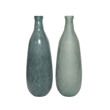 VASO IN VETRO RICICLATO EFFETTO SETA ASSORTITO H75