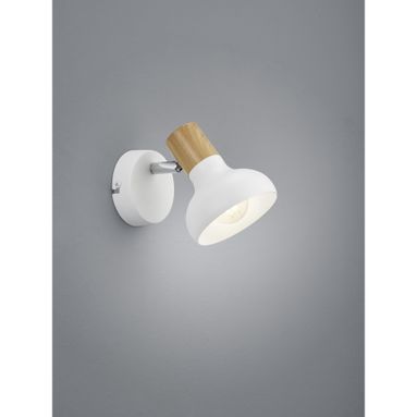 SPOT LATIKA E14 H17CM BIANCO / LEGNO.