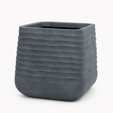 VASO JAMIE 38X38XH37CM GRIGIO IN PLASTICA