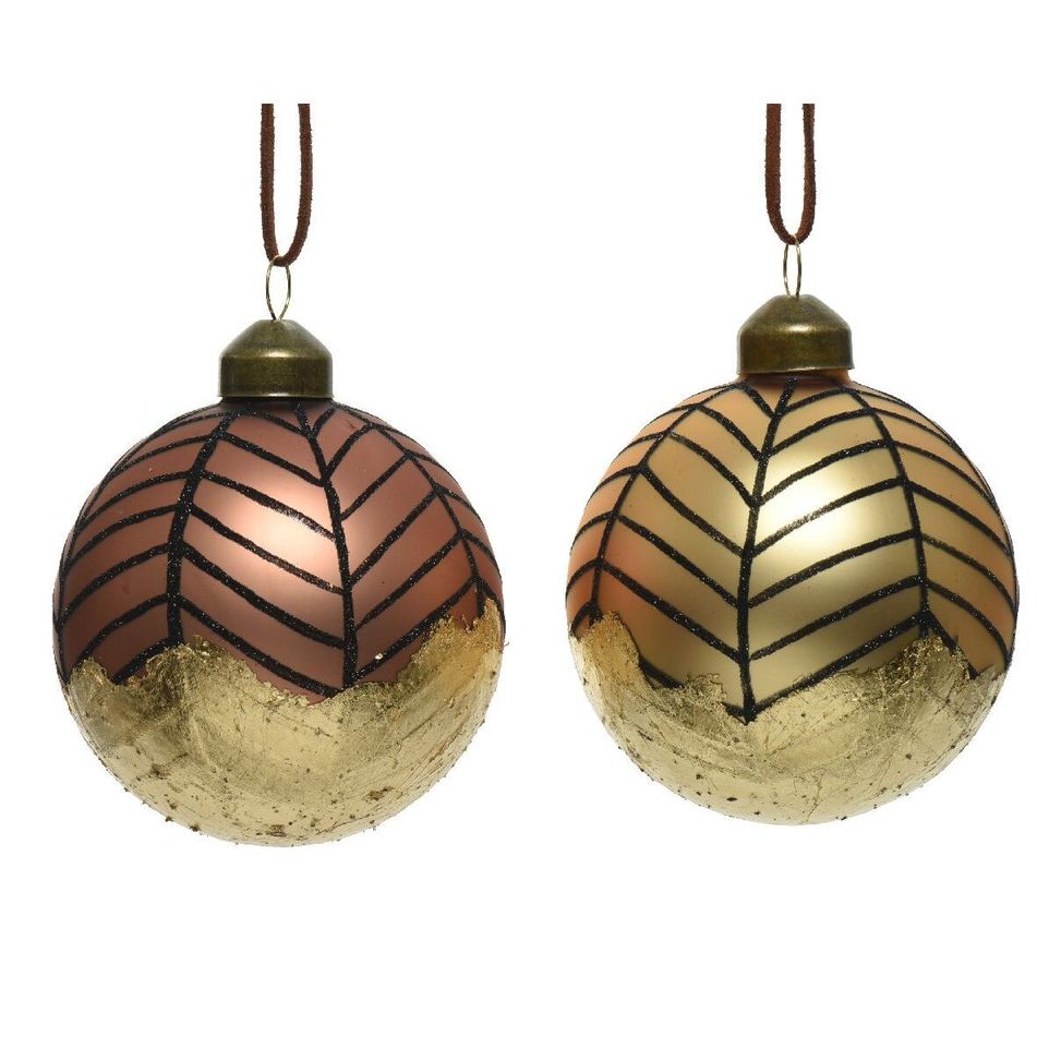 sfera-natalizia-in-vetro-oro-slash-marrone-8cm-con-fogli