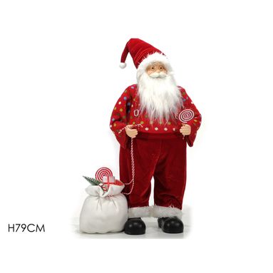 BABBO NATALE H83CM CON SACCO DOLCI.