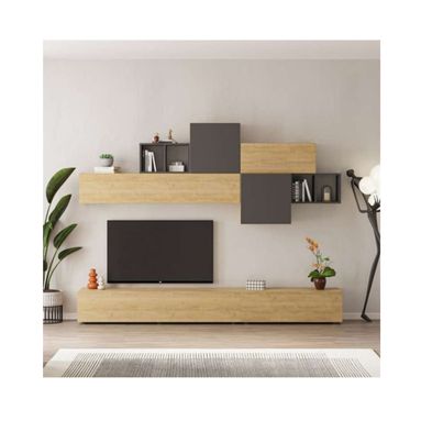 PARETE ATTREZZATA TROMEN 260X40CM ROVERE/ANTRACIT.